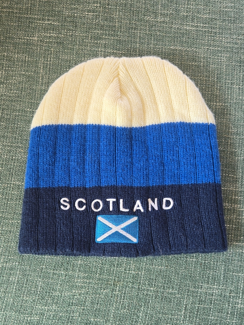 Scotland Beanie Hat - Cream, Blue, Navy